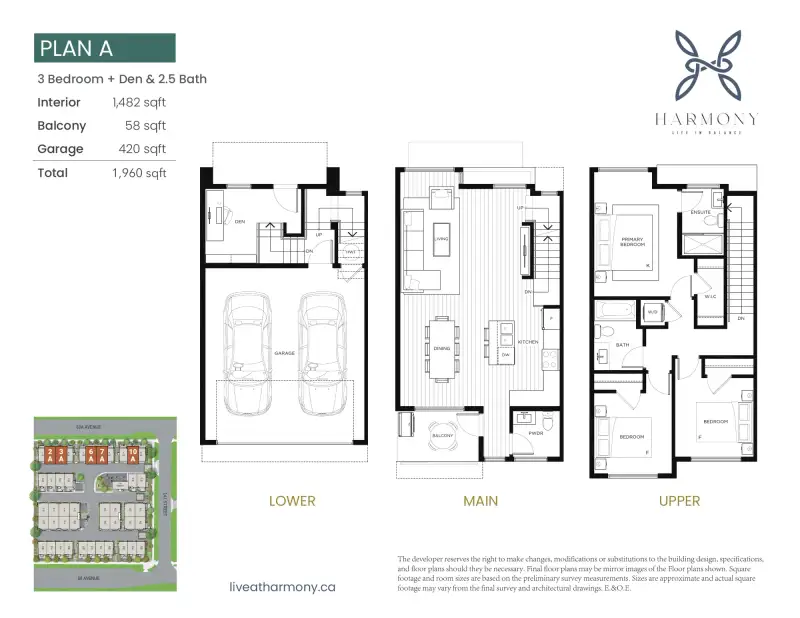 Harmony Harmony Townhomes Surrey Floorplans floor plan
