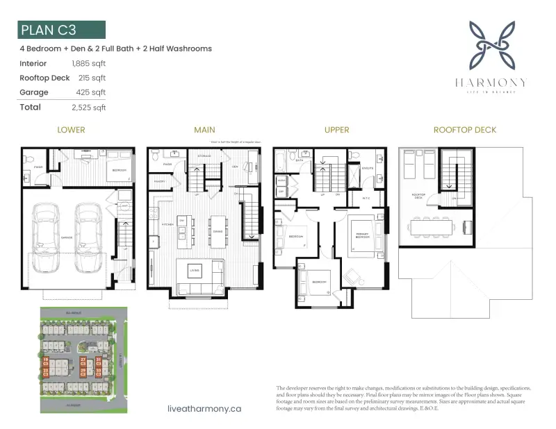 Harmony Harmony Townhomes Surrey Floorplans floor plan