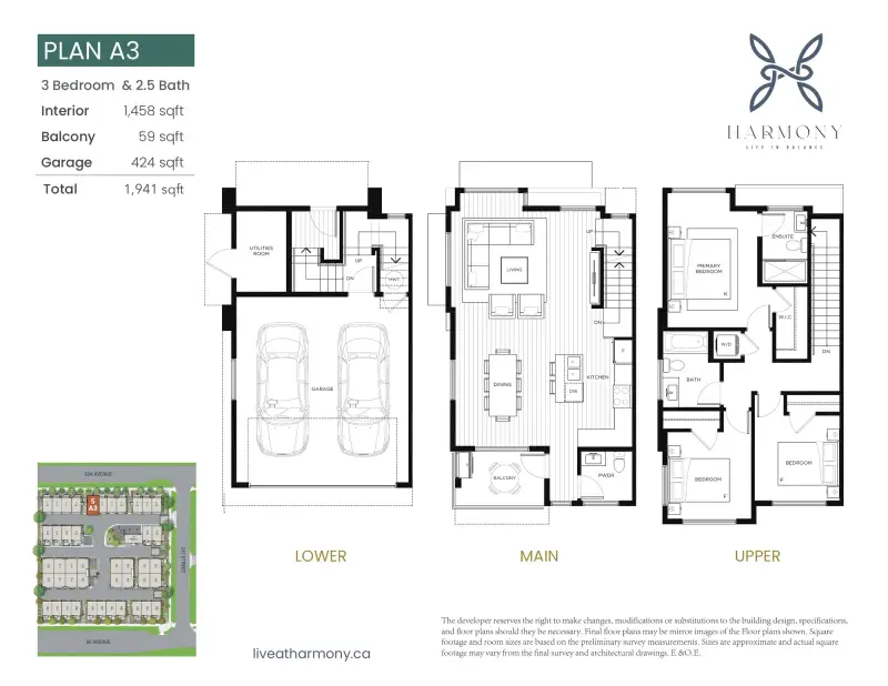 Harmony Harmony Townhomes Surrey Floorplans floor plan