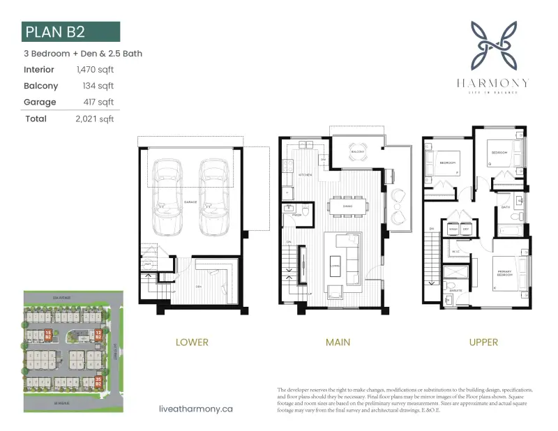 Harmony Harmony Townhomes Surrey Floorplans floor plan