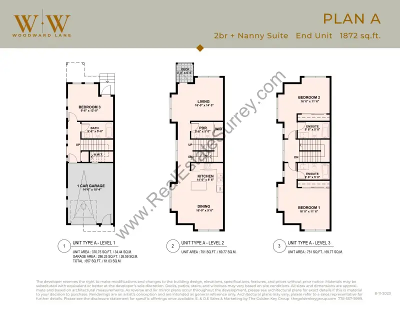 Woodward Lane Woodward Lane Townhomes Surrey Floorplans floor plan