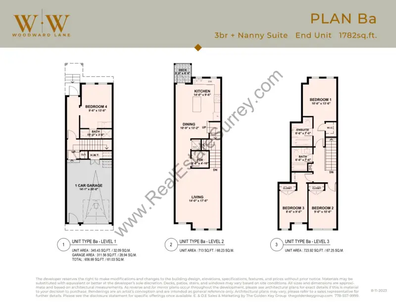 Woodward Lane Woodward Lane Townhomes Surrey Floorplans floor plan