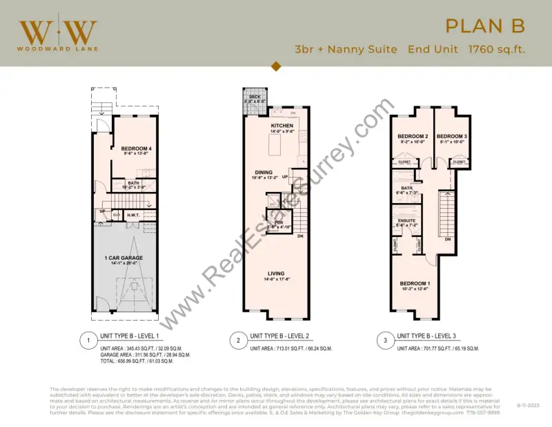 Woodward Lane Woodward Lane Townhomes Surrey Floorplans floor plan