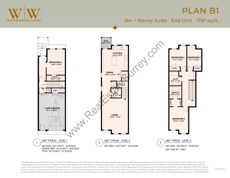 Woodward Lane Woodward Lane Townhomes Surrey Floorplans floor plan