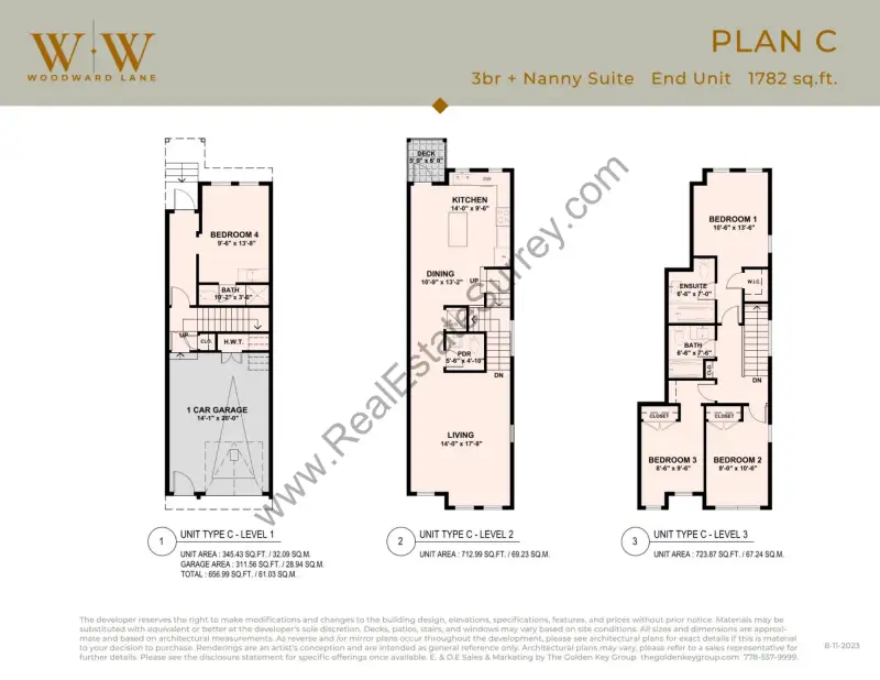 Woodward Lane Woodward Lane Townhomes Surrey Floorplans floor plan