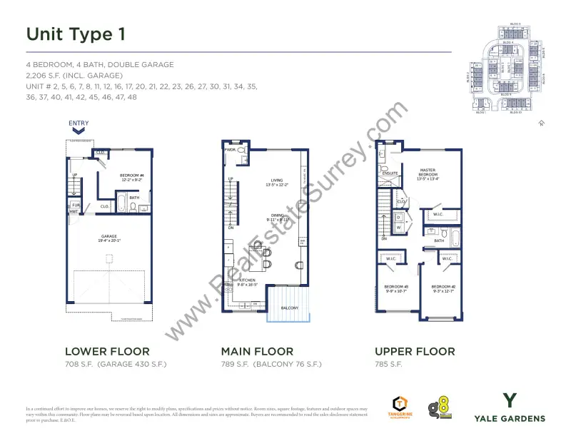 Yale Gardens Yale Gardens Surrey Townhomes floor plan
