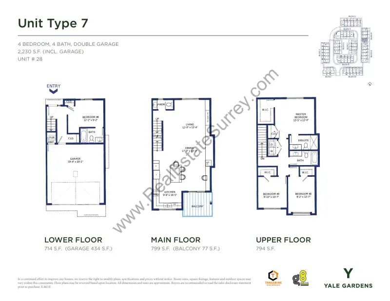Yale Gardens Yale Gardens Surrey Townhomes floor plan