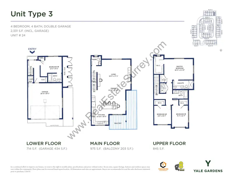 Yale Gardens Yale Gardens Surrey Townhomes floor plan