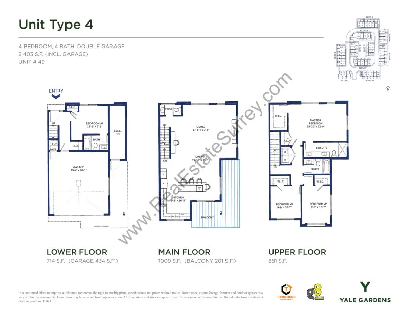 Yale Gardens Yale Gardens Surrey Townhomes floor plan